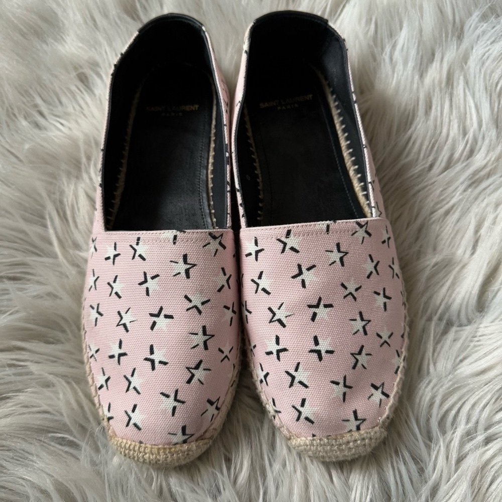 YSL SAINT LAURENT Pink Star Fun Espadrilles Size 37 (7)